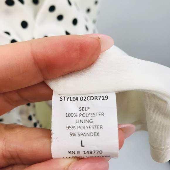 Sienna Sky Button Front High Low Midi Dress Polka Dot White Black Size Large - Picture 5 of 8